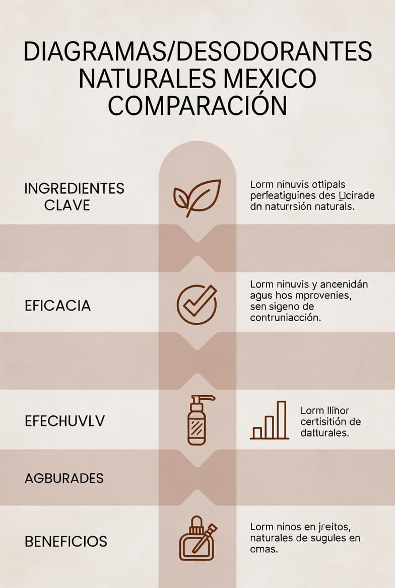Comparacion de desodorantes naturales disponibles en Mexico: precio, formato, nivel de proteccion y compatibilidad con piel sensible