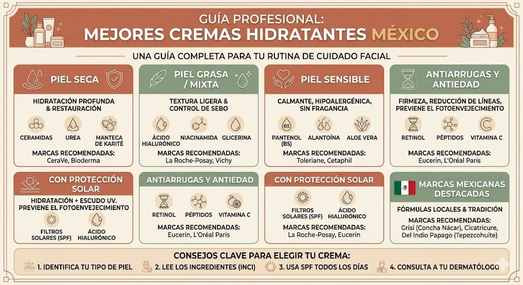 Ranking de las mejores cremas hidratantes en México 2026 según Profeco y dermatólogos