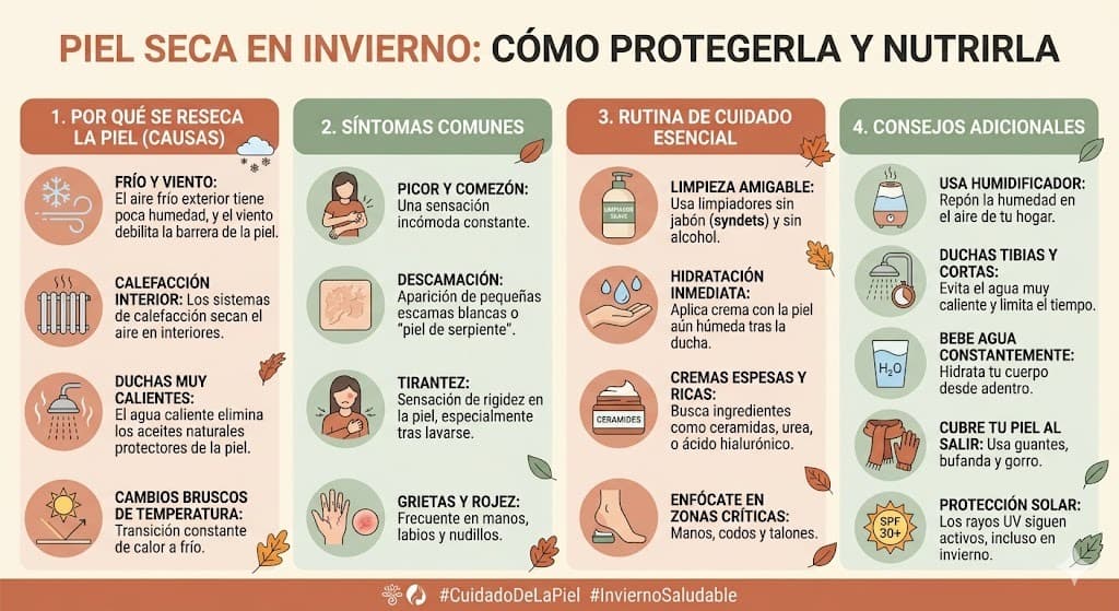 Por que el invierno reseca la piel en Mexico: factores climaticos y soluciones
