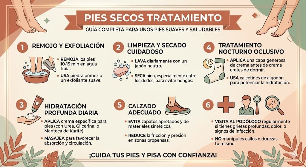 Tratamiento para pies secos: zonas problematicas y rutina de hidratacion con urea
