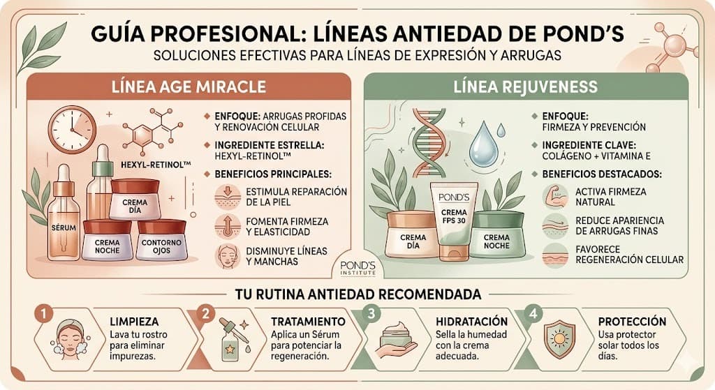Lineas de Ponds disponibles en Mexico: Crema S, Clarant B3, Rejuveness y sus ingredientes principales