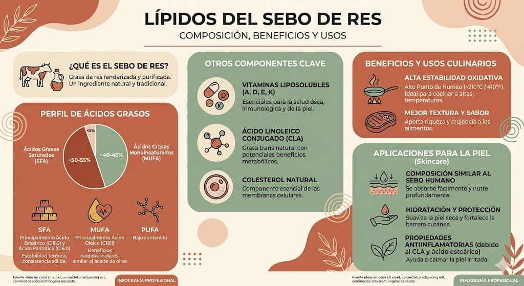 Comparacion del perfil lipidico del sebo humano vs el sebo de res
